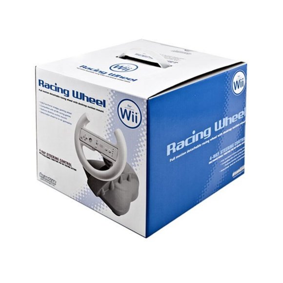 dreamGEAR - Nintendo Wii Racing Wheel (white) with Suction Mounts For Stability - Picture 3 of 10